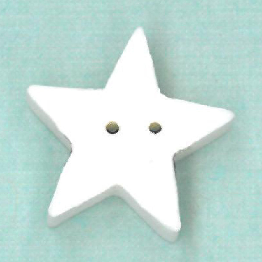 Large White Star Button by Just Another Button Company