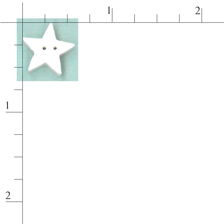 Large White Star Button by Just Another Button Company