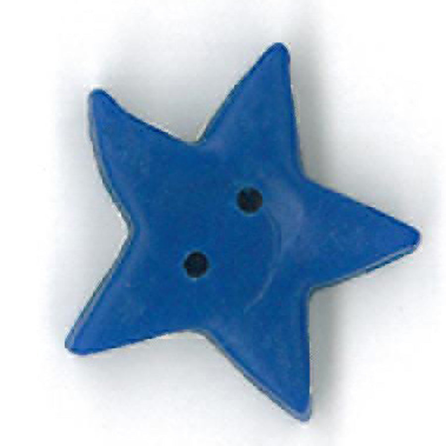 Large True Blue Star Button by Just Another Button Company