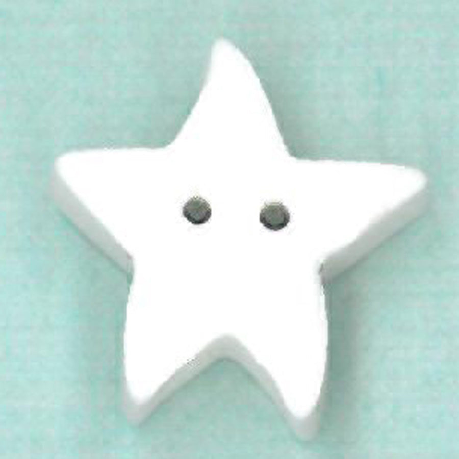 Medium White Star Button by Just Another Button Company