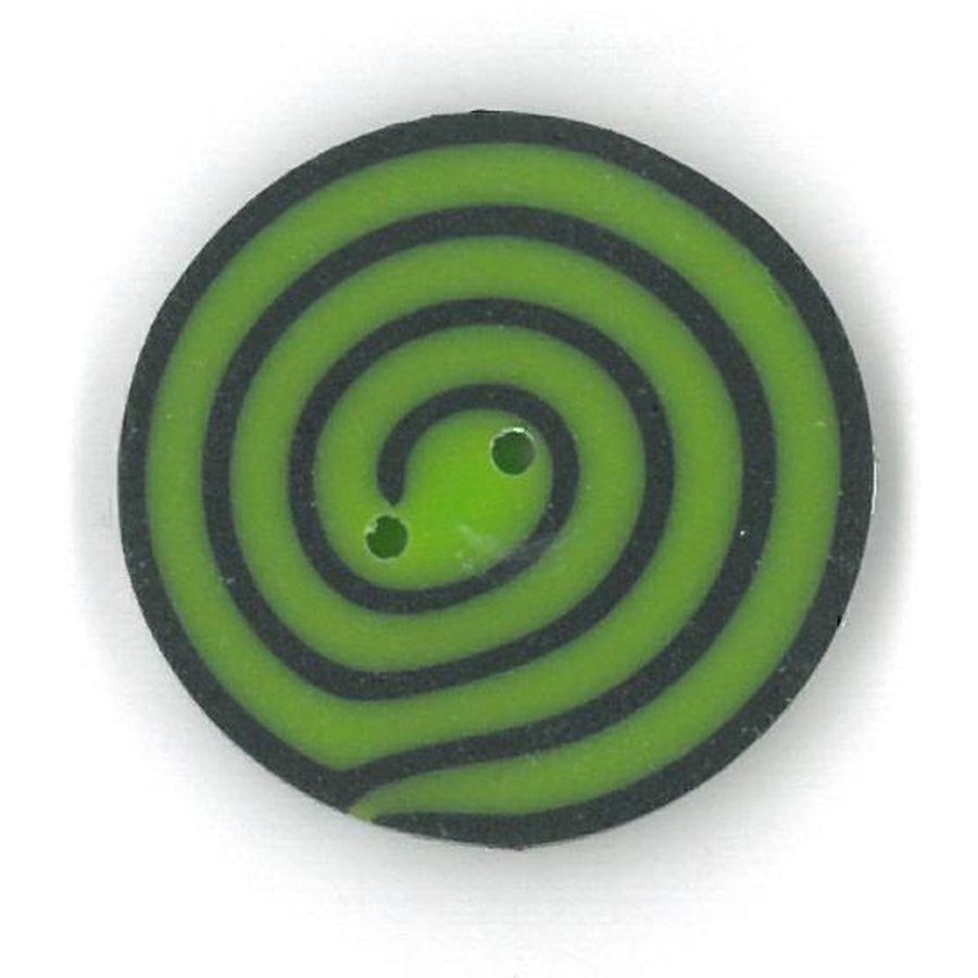 Medium Lime & Black Swirl Button by Just Another Button Company