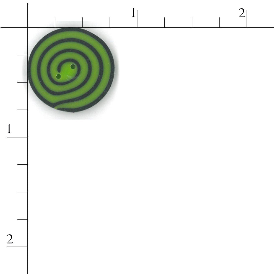 Medium Lime & Black Swirl Button by Just Another Button Company