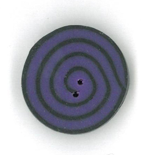 Small Violet & Black Swirl Button by Just Another Button Company