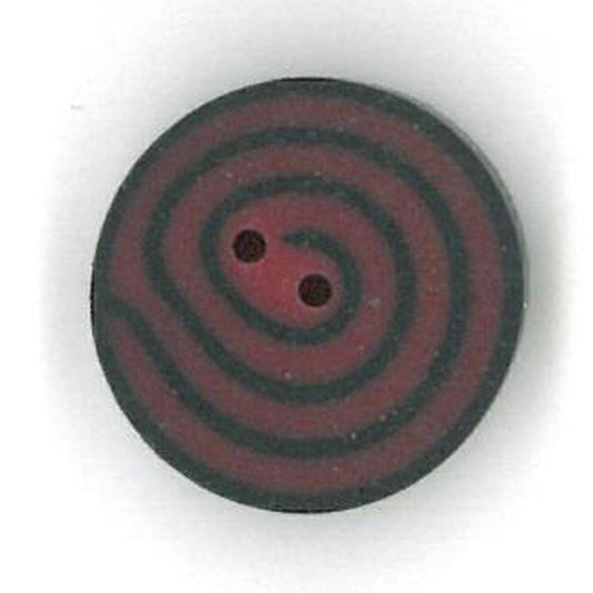 Tiny Strawberry & Black Swirl Button by Just Another Button Company
