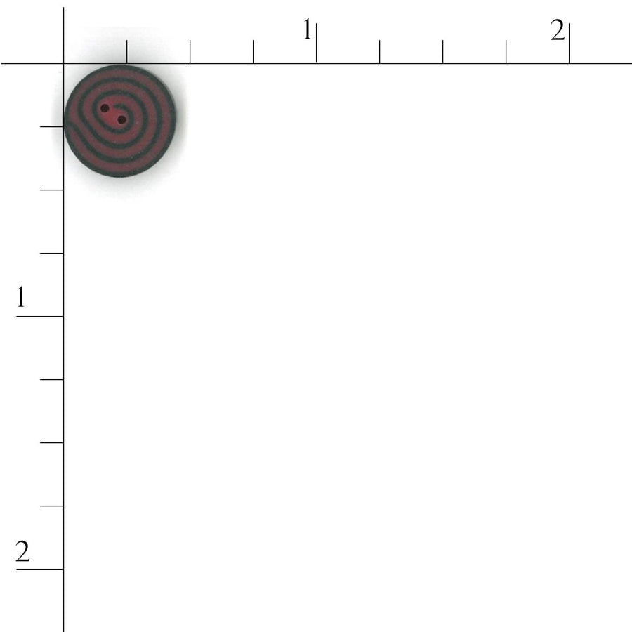Tiny Strawberry & Black Swirl Button by Just Another Button Company