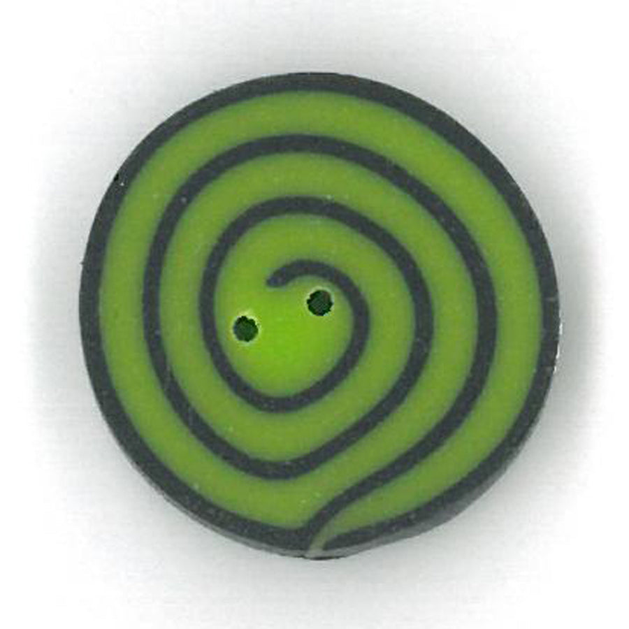 Small Lime & Black Swirl Button by Just Another Button Company