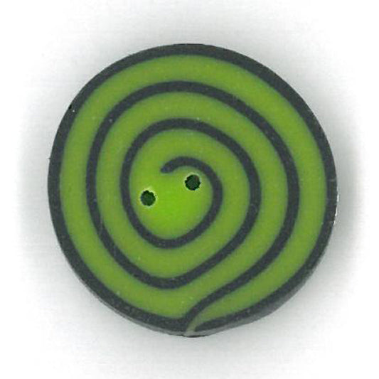 Small Lime & Black Swirl Button by Just Another Button Company