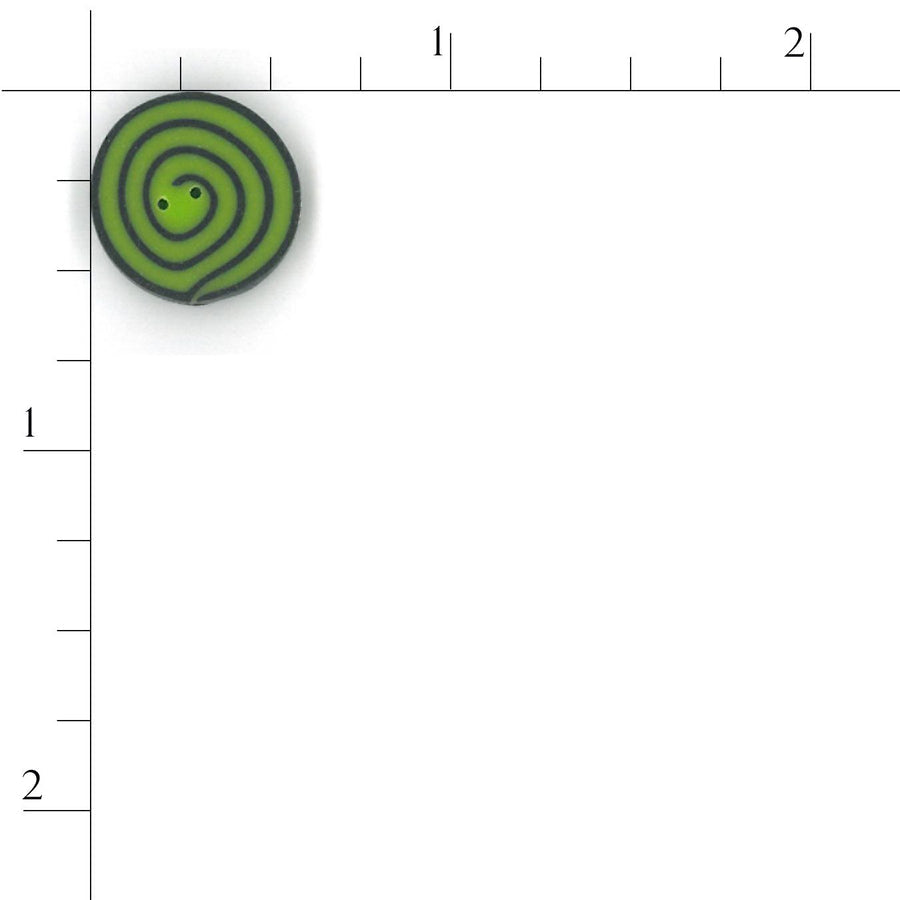 Small Lime & Black Swirl Button by Just Another Button Company