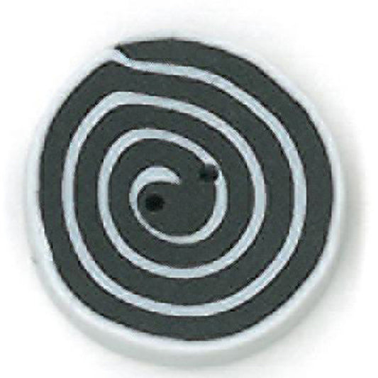 Small Swirl- Black & White Button by Just Another Button Company