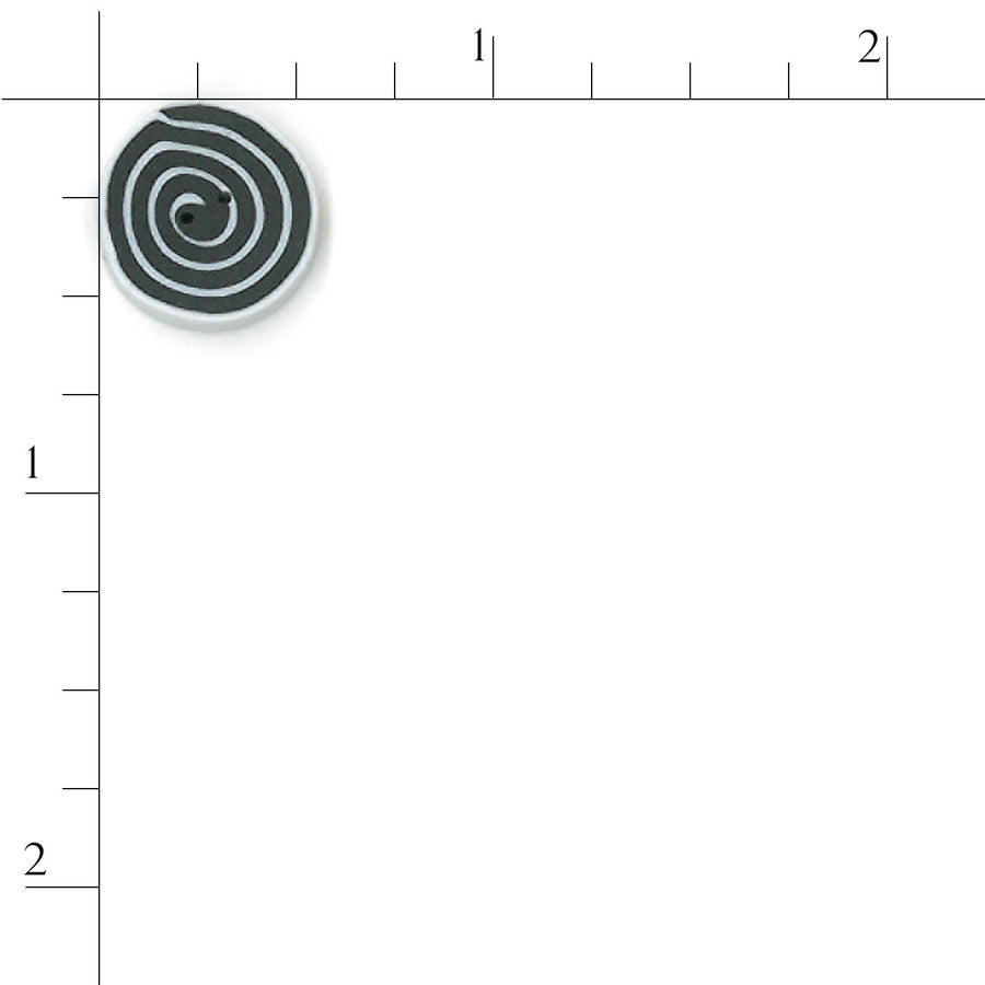 Small Swirl- Black & White Button by Just Another Button Company