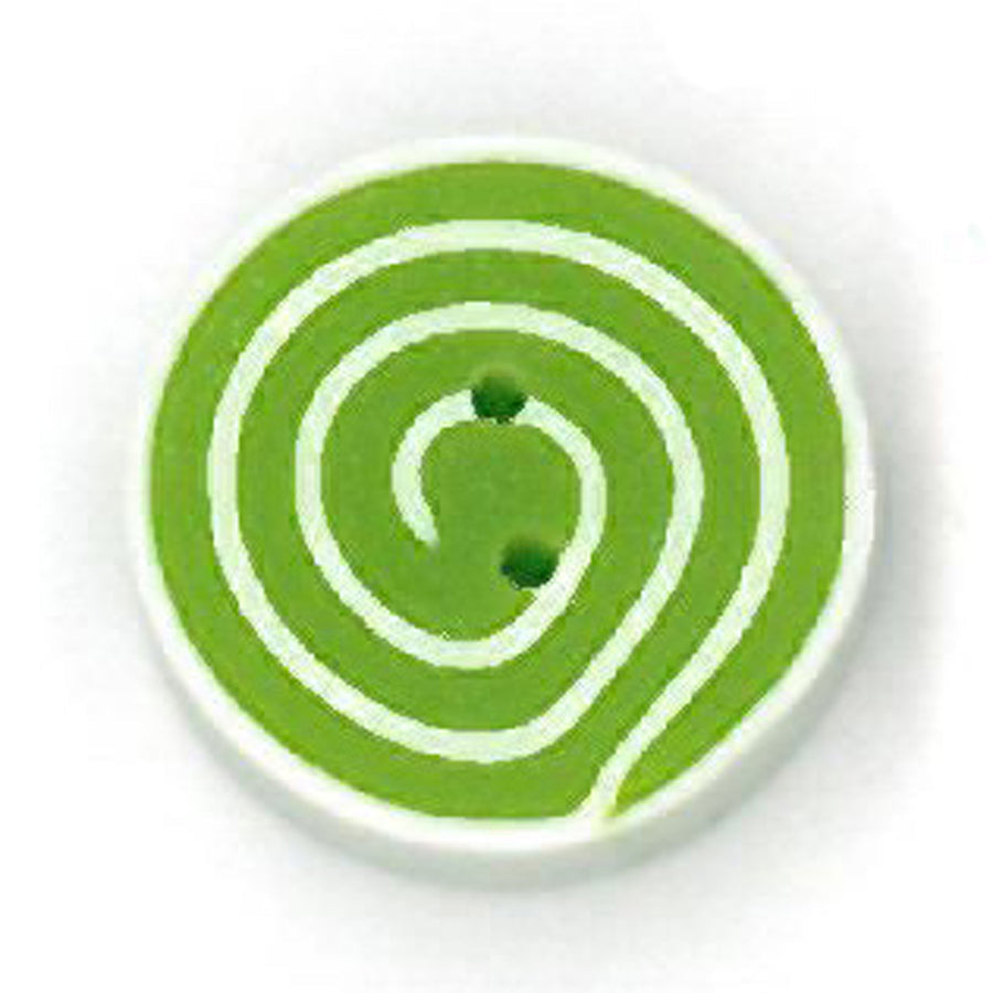 Tiny Lime & White Swirl Button by Just Another Button Company