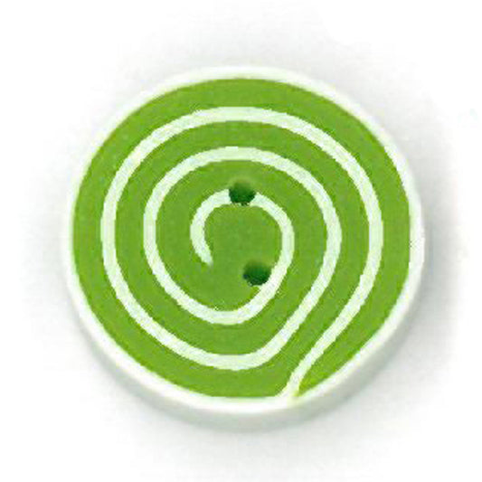 Tiny Lime & White Swirl Button by Just Another Button Company