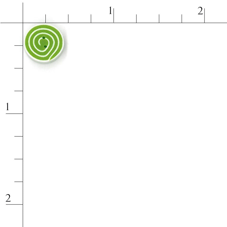 Tiny Lime & White Swirl Button by Just Another Button Company