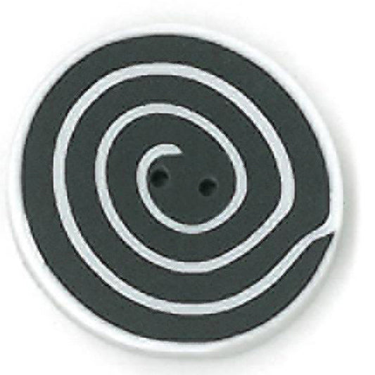 Medium Swirl- Black & White Button by Just Another Button Company