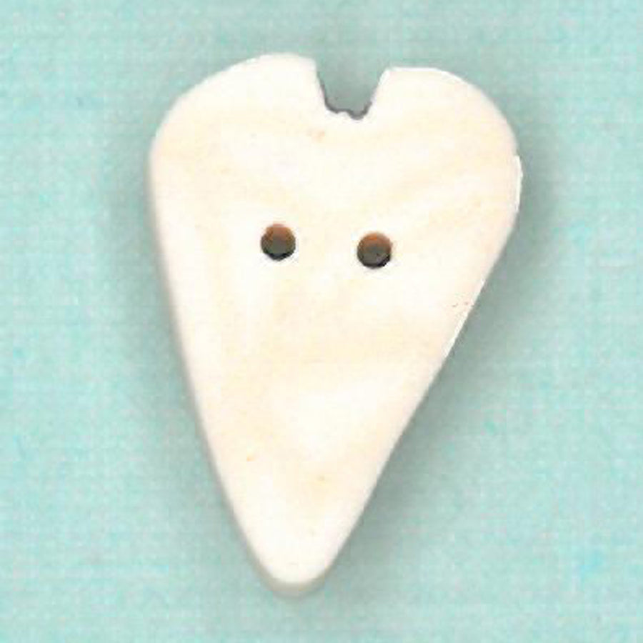 Medium White Velvet Heart Button by Just Another Button Company