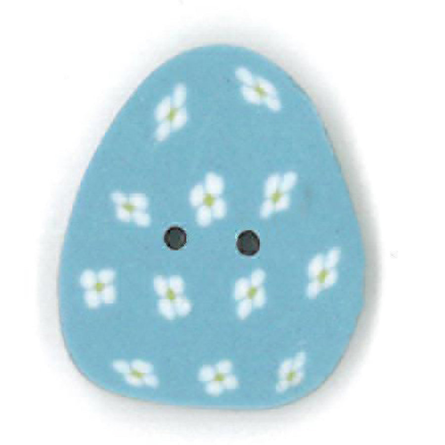 Small Blue Egg Button by Just Another Button Company