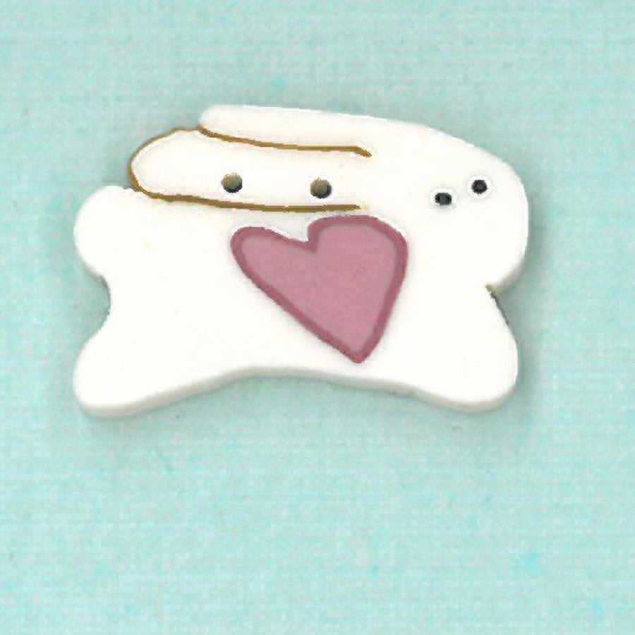 Small White Rabbit Button by Just Another Button Company
