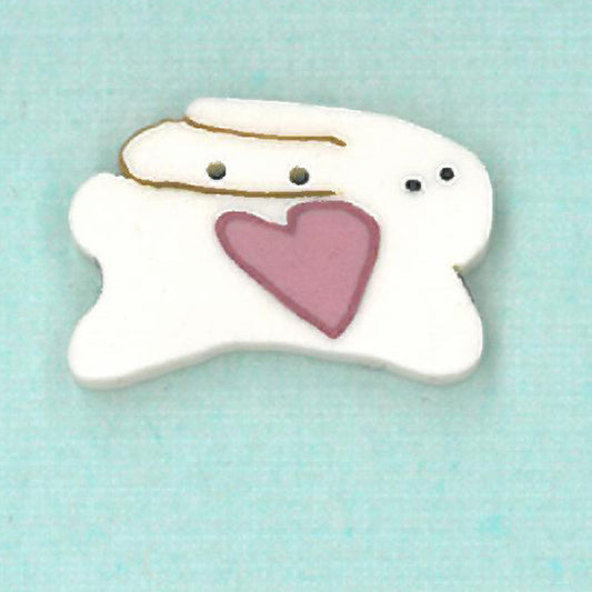 Small White Rabbit Button by Just Another Button Company