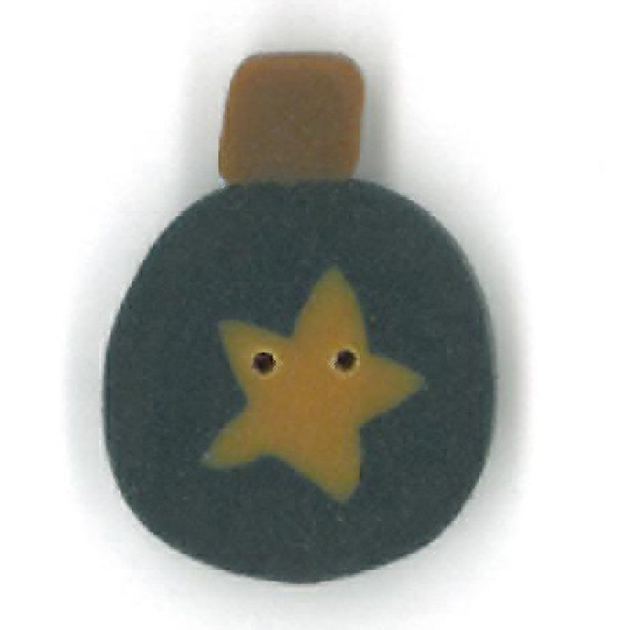 Primitive Blue Ornament (star) Button by Just Another Button Company
