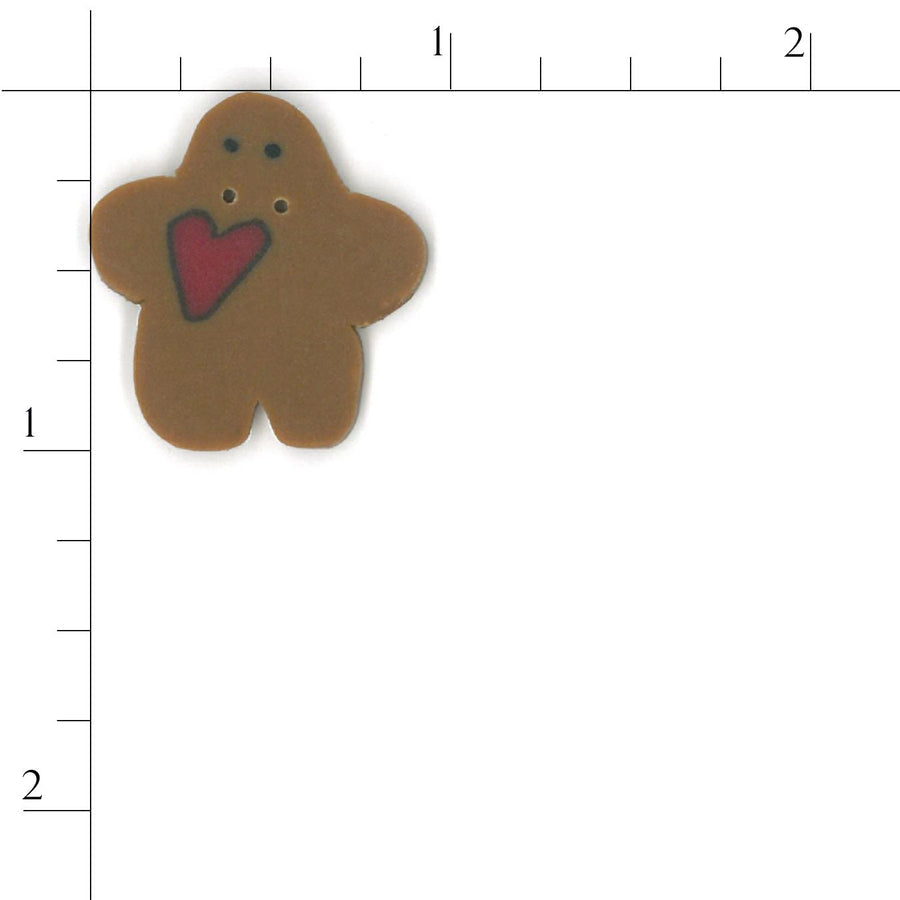 Small Gingerbread with Heart Button by Just Another Button Company