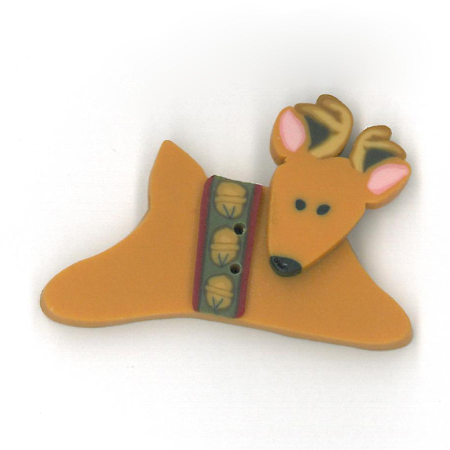 Flying Reindeer Button by Just Another Button Company