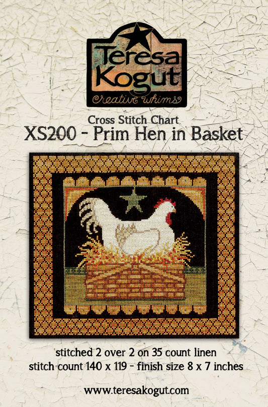 Prim Hen in Basket by Teresa Kogut