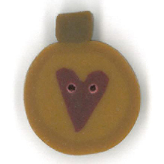 Primitive Gold Ornament (heart) Button by Just Another Button Company