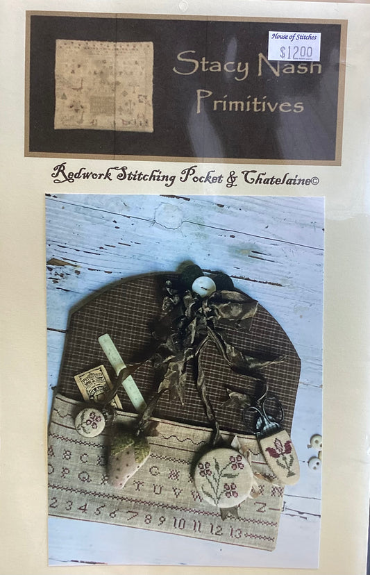 Redwork Stitching Pocket & Chatelaine by Stacy Nash Primitives
