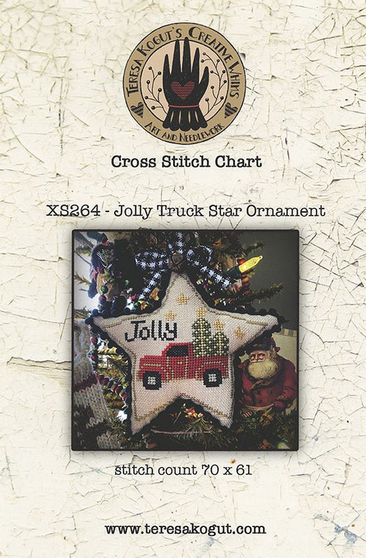 Jolly Truck Star Ornament by Teresa Kogut