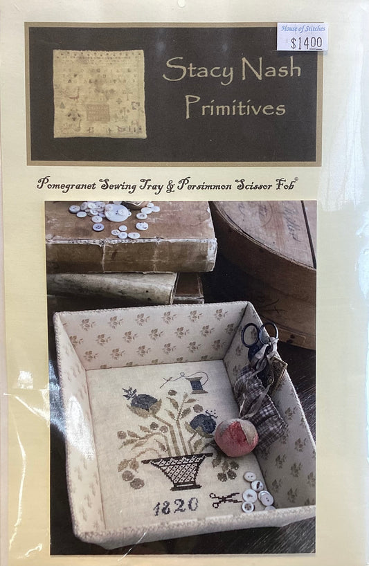 Pomegranate Sewing Tray & Persimmon Scissor Fob by Stacy Nash Primitives