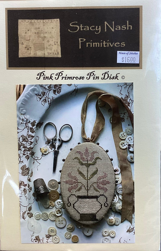 Pink Primrose Pin Disk by Stacy Nash Primitives