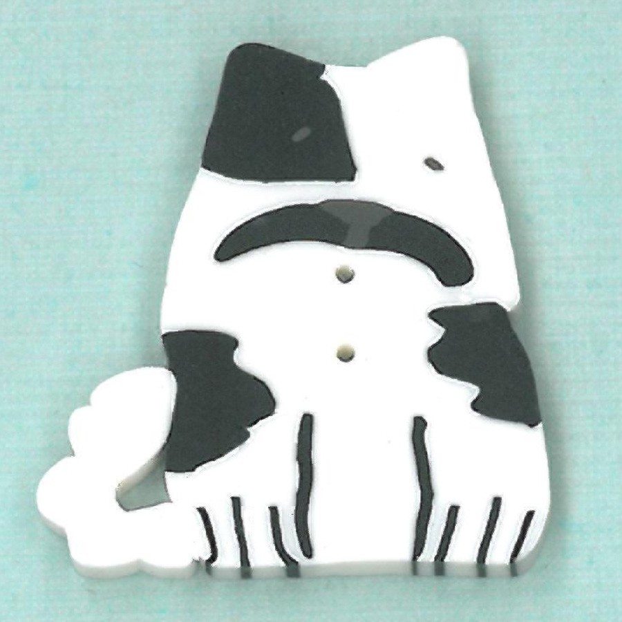Large White Spotted Dog Button by Just Another Button Company