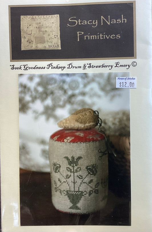 Seek Goodness Pinkeep Drum & Strawberry Emery by Stacy Nash Primitives