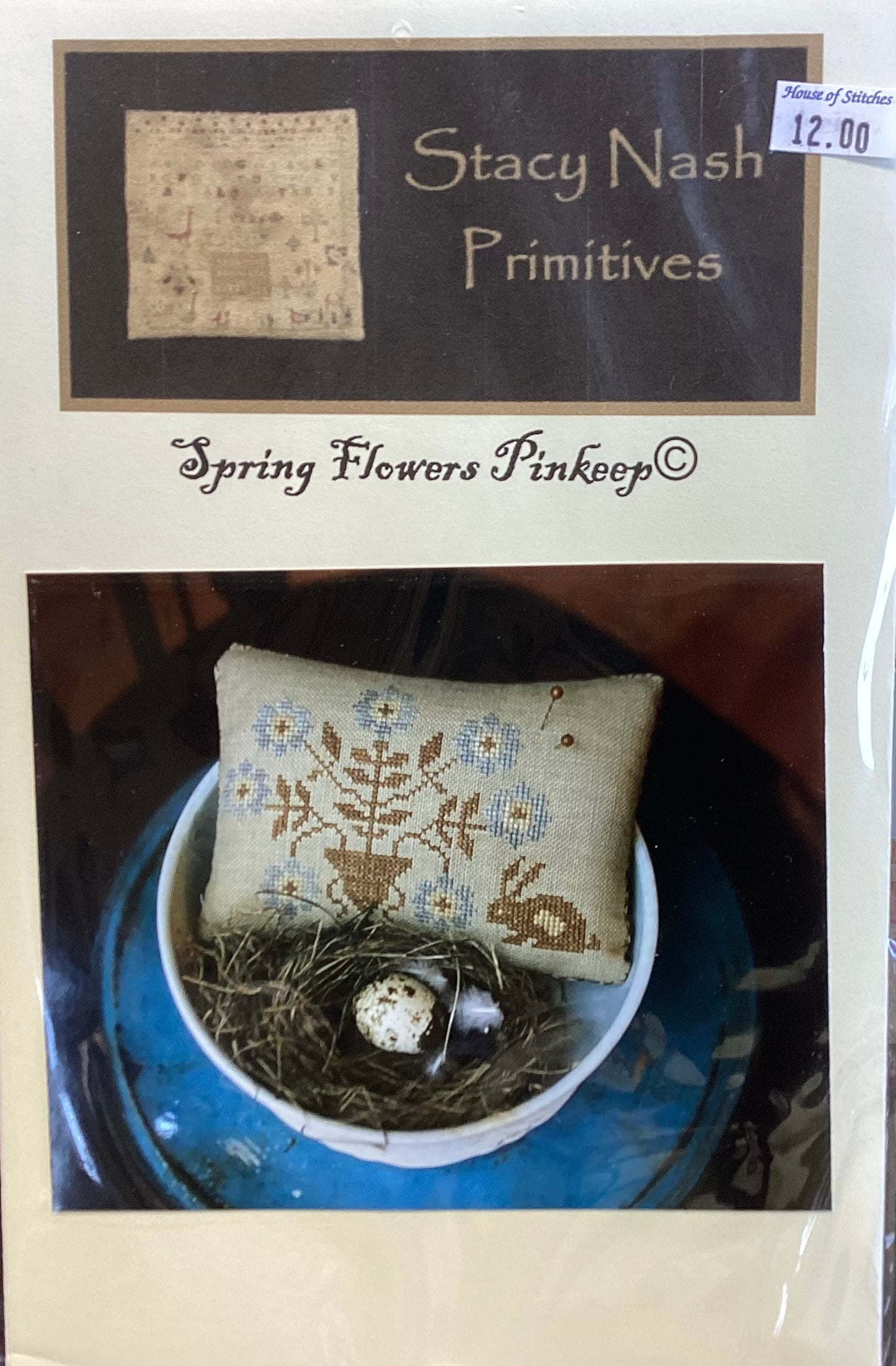 Spring Flowers Pinkeep by Stacy Nash Primitives
