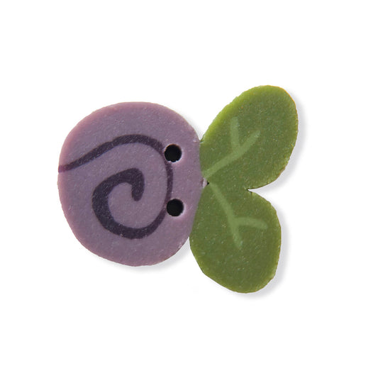 Tiny Lavender Swirly Bud Button by Just Another Button Company