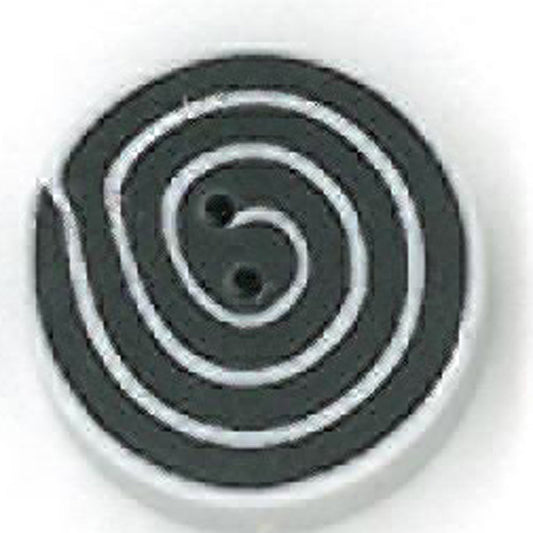 Tiny Swirl- Black & White Button by Just Another Button Company