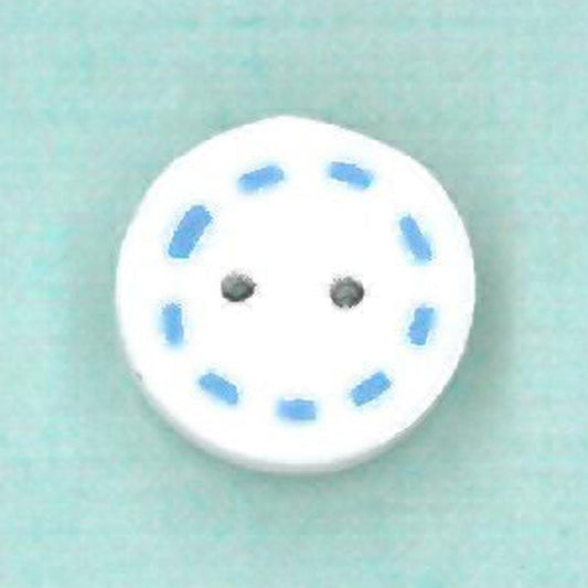 Tiny Circle- Blue & White Button by Just Another Button Company