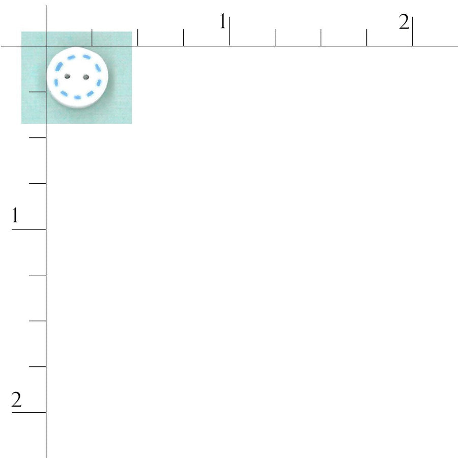 Tiny Circle- Blue & White Button by Just Another Button Company