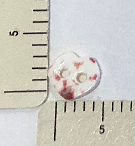 Pink and White Shell Heart Button by Renaissance Buttons