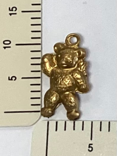Antique Gold Teddy Bear Charm by By Jupiter