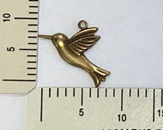 Antique Gold Hummingbird Charm by By Jupiter