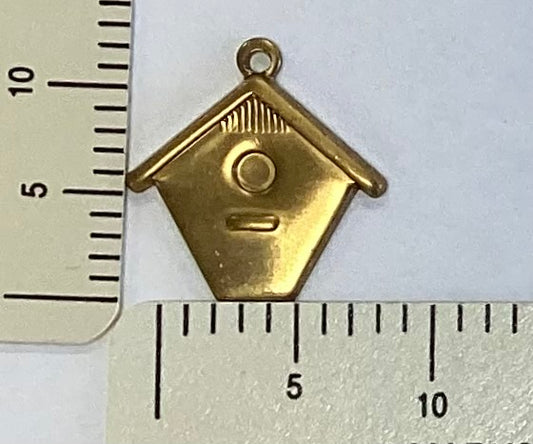 Brass Bird House Charm by By Jupiter