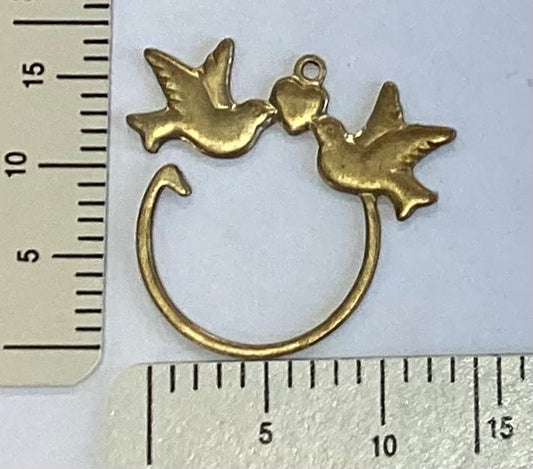 Birds and Heart Pendant Charm by By Jupiter