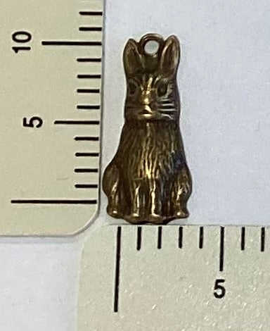 Antique Gold Bunny Charm by By Juptier