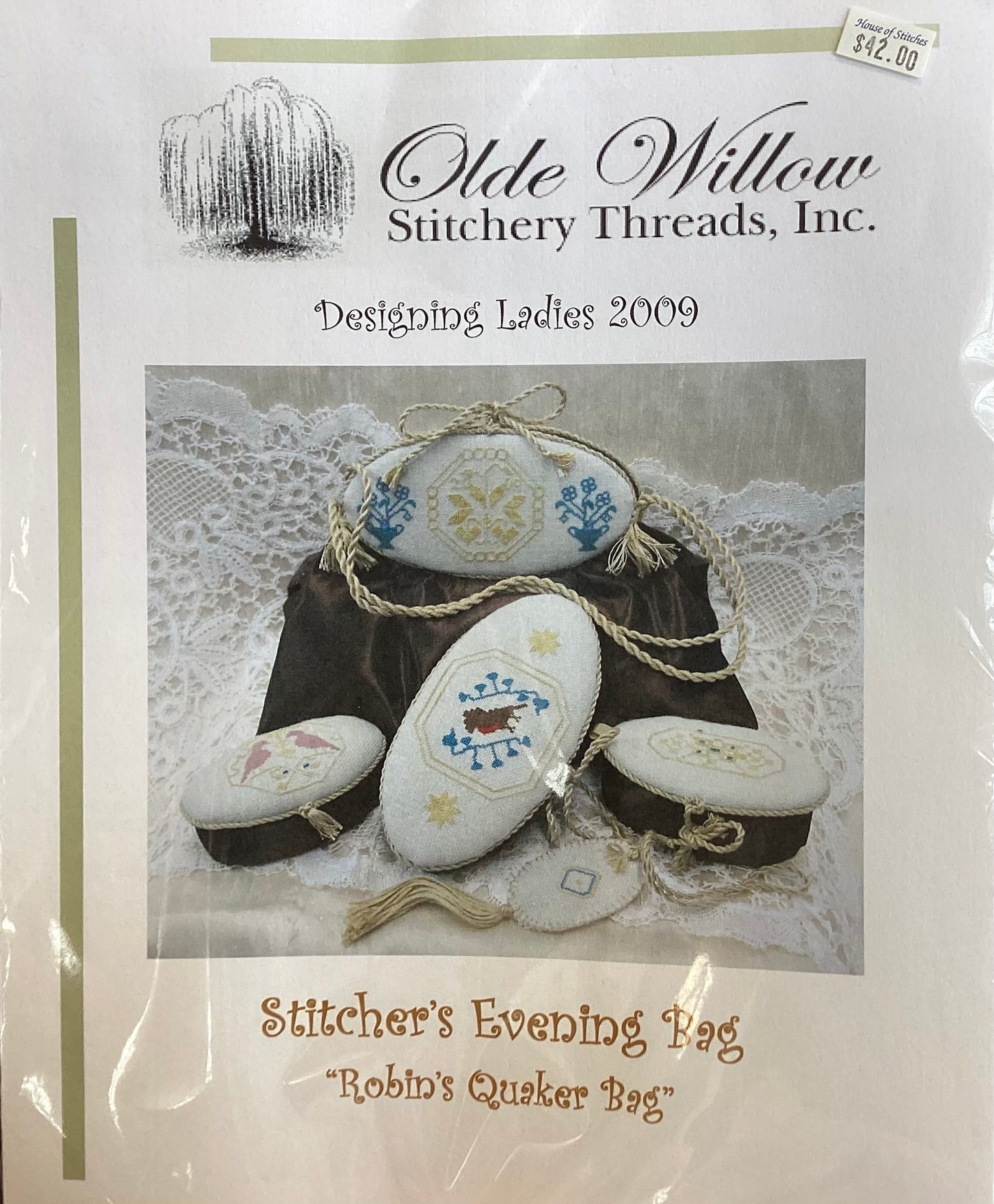 Stitcher’s Evening Bag “Robin’s Quaker Bag” by Olde Willow Stitchery Threads Inc.