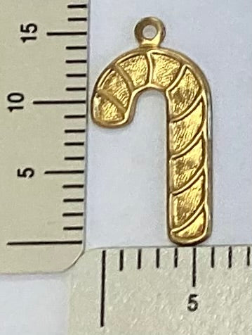 Brass Candy Cane Charm by By Jupiter