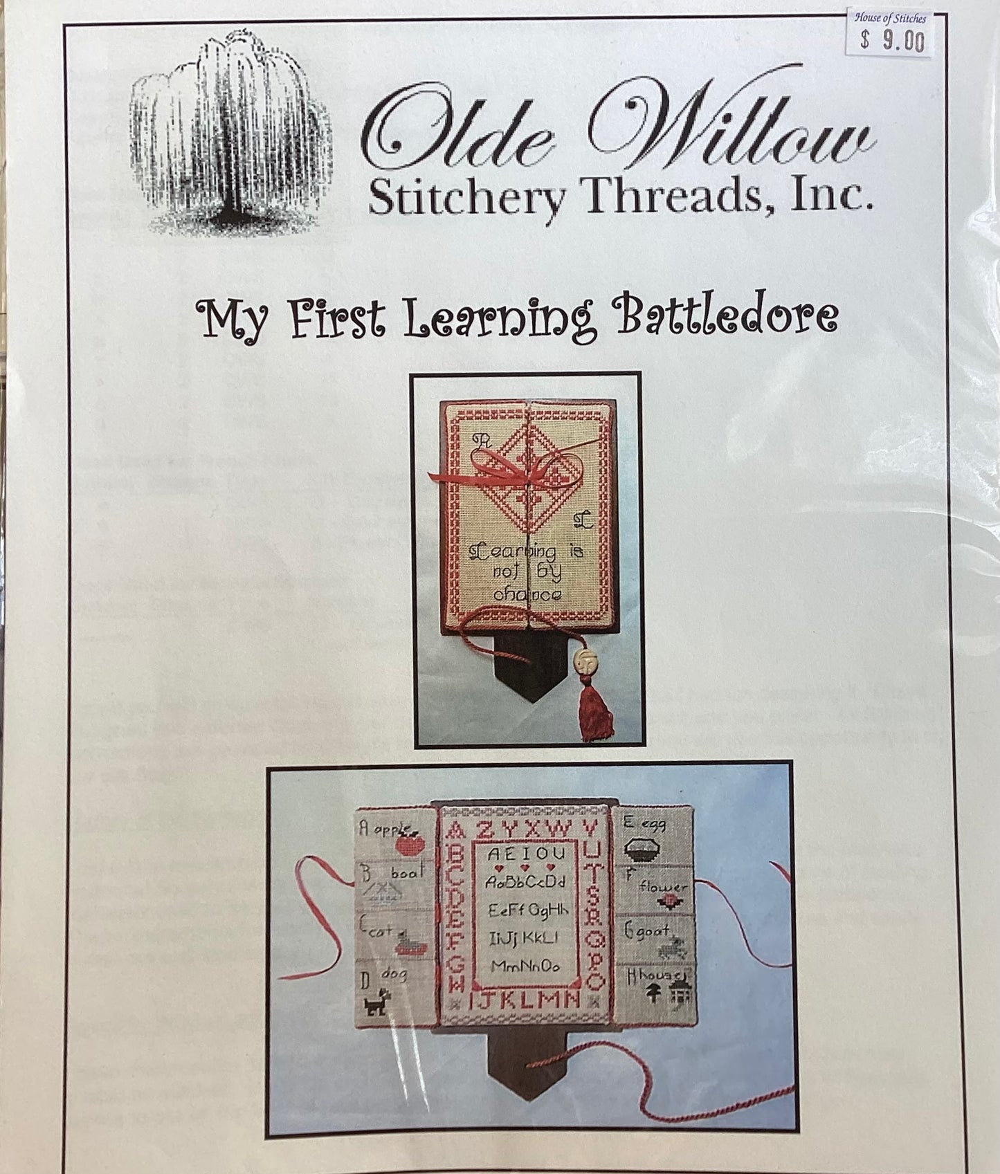 My First Learning Battledore by Olde Willow Stitchery Threads Inc.