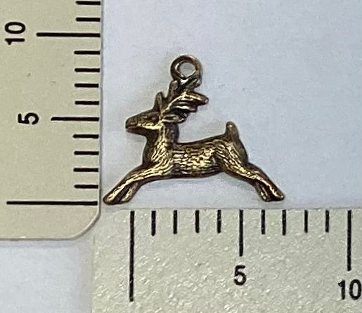 Antique Gold Deer Charm by By Juptier