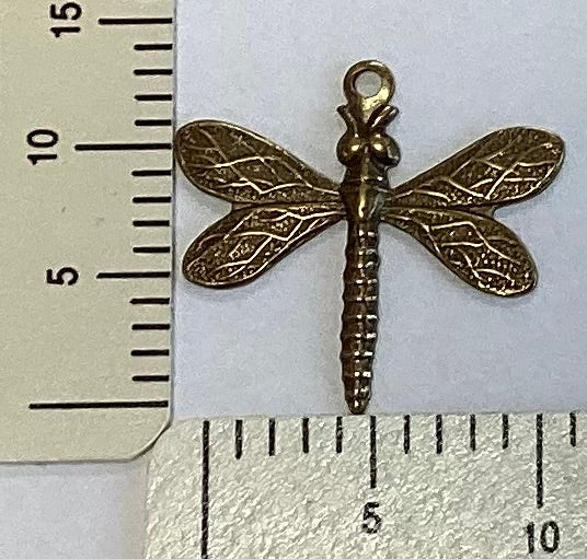 Antique Gold Dragonfly Charm by By Jupiter