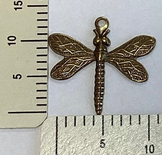 Antique Gold Dragonfly Charm by By Jupiter